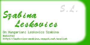 szabina leskovics business card